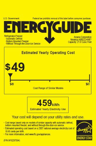 Amana 21.9 cu. ft. Bottom-Freezer Refrigerator, ABB2224WEW, White