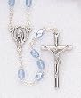 20" Silver Tone Rosary with 5mm Blue Beads - Imported from ITALY 20" Silver Tone Rosary with 5mm Blue Beads - Imported from ITALY