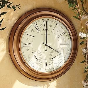 Oversized Outdoor Clock with Thermometer - Frontgate