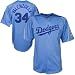 L.A. Dodgers Jerseys : Majestic L.A. Dodgers #34 Fernando Valenzuela Light Blue Laser Cooperstown Replica Jersey