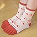QING OUTDOOR Lightweight Cotton Toe Socks for Women Casual Ankle Socks Cute Pattern Prints Pack of 4