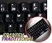 51v0OWZsYmL. SL75  SPANISH (TRADITIONAL) NON TRANSPARENT KEYBOARD STICKER FOR LAPTOP, DESKTOP WITH WHITE LETTERING AND BLACK BACKGROUND