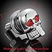 4X 6mm DIY 3D Design Decoration Chrome Skull Red Eye License Plate LIC Tag Frame Bolts Set Universal Fit Car Light Truck