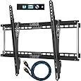 Cheetah Mounts APTMM2B TV Wall Mount for 32-65" TVs Bundle with 10-feet Braided HDMI Cable and a 6 Inch, 3-Axis Magnetic Bubble
