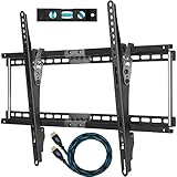 Cheetah Mounts APTMM2B TV Wall Mount for 32-65" TVs Bundle with 10-feet Braided HDMI Cable and a 6 Inch, 3-Axis Magnetic Bubble
