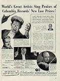 World's Great Artists Sing Praises of Columbia Records' New Low Prices! ARTUR RODZINSKI, conductor of the Cleveland Orchestra; NELSON EDDY; FREDERICK STOCK, conductor of the Chicago Symphony; JOSEPH SZIGETI, incomparable violinist. DEEMS TAYLOR says: 