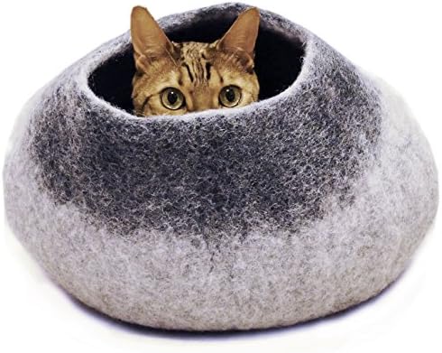 Wool felt cat cave house bed large bed pod (Gray)