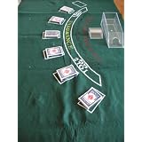 Deluxe Home Casino Collection Includes 6 Foot Layout for Blackjack & Craps, 5 Bicycle Dice, 6 Decks Bicycle Playing Cards, Six Deck Dealer Shoe, Chips, Roulette Wheel, Rake, 2 Balls & Roulette Felt Layout