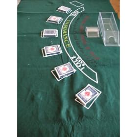 Deluxe Home Casino Collection Includes 6 Foot Layout for Blackjack & Craps, 5 Bicycle Dice, 6 Decks Bicycle Playing Cards, Six Deck Dealer Shoe, Chips, Roulette Wheel, Rake, 2 Balls & Roulette Felt Layout