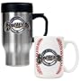 Milwaukee Brewers MLB Stainless Steel Travel Mug & Gameball Ceramic Mug Set - Primary Logo