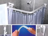 Benditrack Shower Curtain Rail WHITE- Bend to shape by hand- Full kit with all fixings