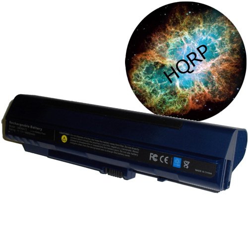 HQRP Netbook Battery for Acer Aspire One AOD250-1070 AOD250-1727 AOD250-1955 AOD250-1962 Replacement (Lithium-Ion, Blue, 6600mAh) plus HQRP Mousepad