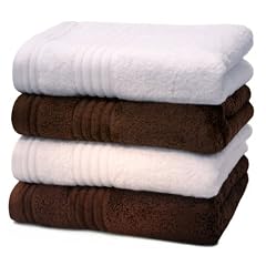 4 tlg. Handtuchset "Emotion"- Farbe braun / weiss, Qualit�t 550 g/m�, Qualit�t 550 g/m�, Gr��e 50 x 100 cm, Handtuch / Handt�cher / Badetuch / Duschtuch / Badet�cher / Duscht�cher