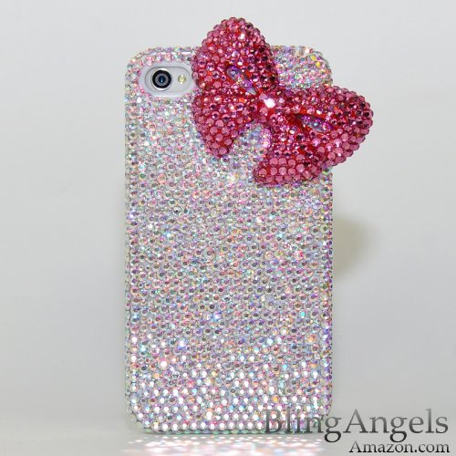 3D Swarovski Luxury AB Crystals Bling Case Cover for iphone 4 / 4s 100% Handcrafted by BlingAngels