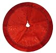 20" Whimsical Red Glitter Polka Dot Mini Christmas Tree Skirt