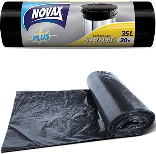 NOVAX Trash Bags -Kitchen, Home, Bathroom, Office, Car -30 pcs/roll of 9 Gal-30l -Garbage Bags For Small Debris -Wastebasket -Refill Packs For Small Basket And Cans -Household -Commercial &amp; Industrial
