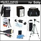 Must Have Accessory Kit For Sony HDR-CX230, HDR-CX230/B HD Camcorder Includes Replacement (2300Mah) NP-FV70 Battery + Ac / DC Charger + Deluxe Case + 50