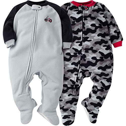 Gerber Boys  2 Pack Blanket Sleepers, Motorcycle, 12 Months