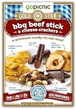 GoPicnic Gold Star Premium Ready-To-Eat Meals: BBQ Beef Stick & Cheese Crackers, 3.1 Ounce (Pack of 6)