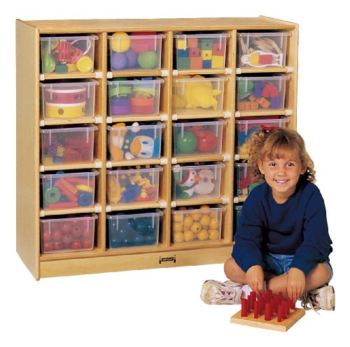 20 Tray Mobile Storage With Clear Trays - School & Play Furniture