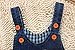 KIDSCOOL SPACE Baby Toddler CuteCartoon Red Tongue Dog Jean Overalls,Blue,12-18 Months