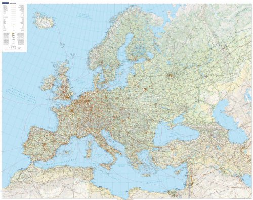 K&uuml;mmerly & Frey Poster, Europa, physisch: Physical (Flat map)
