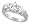 Sterling Silver & Rhodium Plated Engagement Ring, 3/8