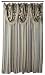 Popular Bath Contempo Blue with attached Valance Fabric Shower Curtain