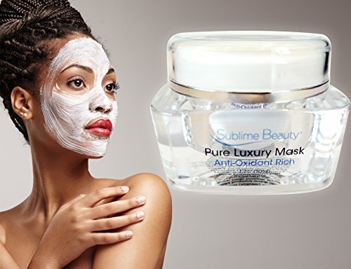 Collagen Antioxidant Luxury Mask from Sublime, 1.7 oz. Spa-Quality Facial Mask to Moisturize & Revive Skin; With Collagen, Cucumber, Aloe, Vitamin E, French White Clay. Moneyback Guarantee.