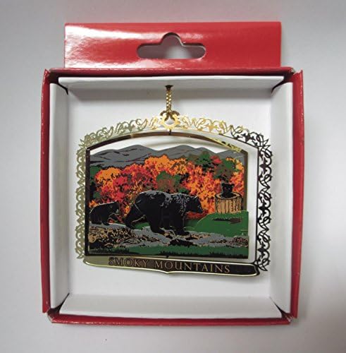 Smoky Mountains Christmas ORNAMENT 2D Souvenir Gift Bears Fall