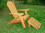 Folding Cedar Adirondack Chair W/ottoman & Stained Finish, Amish Crafted