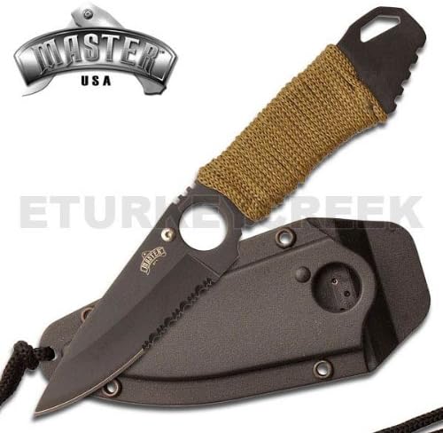 Mu-1121gn 6ih3qn0xy Full Tang Tactical Blade Neck Knife - Green Cord Wrapped Handle Steel Fixed Knife Fix 1x33cd4l4993 Blade Hunt Camping Camp