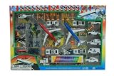Diecast Deluxe Airport Playset 1:64 Scale Vehicles, Figures, Playmat (42 Pieces)