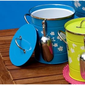 Always in Bloom Blue Round Metal Ice Bucket by Foxy Wine D�cor
