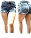 david collection Sexy Womens Plus Size Short Stretch Distressed Ripped Acid Wash Blue Denim Jeans