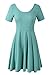 Jc.kube Womens short Sleeve Floral Skater Swing Casual Dress