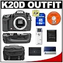 Pentax K20D Digital SLR Camera with Pentax D-BG2 Battery Grip + 8GB SDHC Card + Spare D-LI50 Battery + Case + Cameta Bonus Accessory Kit