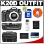 Pentax K20D Digital SLR Camera with Pentax D-BG2 Battery Grip + 8GB SDHC Card + Spare D-LI50 Battery + Case + Cameta Bonus Accessory Kit