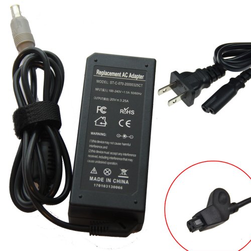 65W 20V 3.25A Brand New Laptop AC Adapter/Power Supply Charger/Power Cord for IBM LENOVO 3000 T400 T500 C100 C200 N100 N200 R400 R500 Z60 R61 X61 T61, fits IBM LENOVO P/N 92P1156 92P1157 92P1160 92P1161