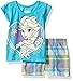 Disney Girls' 2 Piece Elsa Frozen Short Set