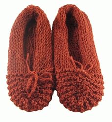 Handmade Slippers for Girls - Fall Leaves (100% Hand-knitted)