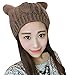 Bellady Women's Hat Cat Ear Crochet Braided Knit Caps,Khaki