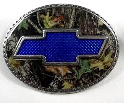 Chevy Bow-tie Mossy Oak Buckle, Automotive Buckle