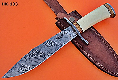 REG-HK-103 Handmade Damascus Steel 13.00 Inches Bowie Knife - Gorgeous Handle
