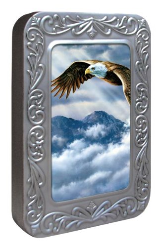 Tree-Free Greetings Noteables Notecards In Reusable Embossed Tin, 12 Card Assortment, Recycled, 4 x 6 Inches, Eagle Spirit, Multi Color (76047)