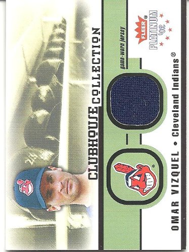 Omar Vizquel 2002 Fleer Platinum Clubhouse Memorabilia Jersey Card Cleveland Indians