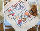BABY HUGS LITTLE SPORTS QUILT STAMPED CROSS STITCH KIT-34X43