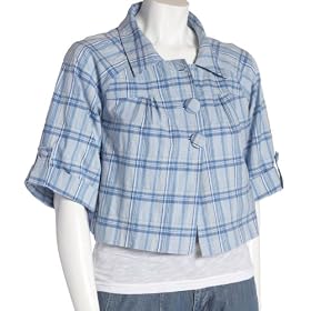 Jeanstar Ladies Yasmine Cropped Luau Plaid Jacket by Jeanstar