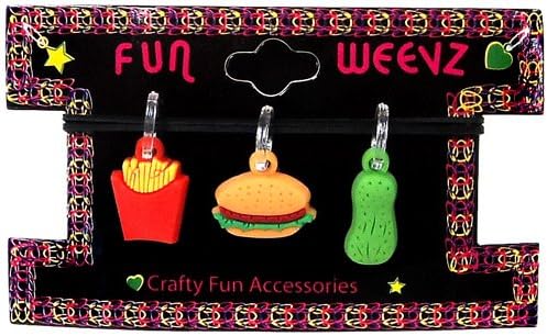 Fun Weevz Charms for Rainbow Band Loom Bracelets Junk Food (3 Charms)