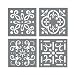 Mexican Tile Stencil Set - Pack of Four 4x4 Tile Stencil Designs for Painting - Wall or Floor Tile Stencil Designs - for Making Mosaic Tile Stencil Patterns